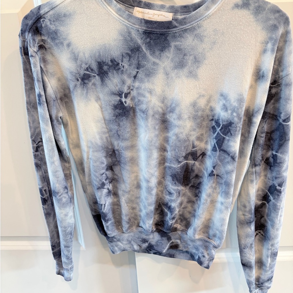 Spiritual Gangster Blue & White Tie-Dye Crewneck Sweater